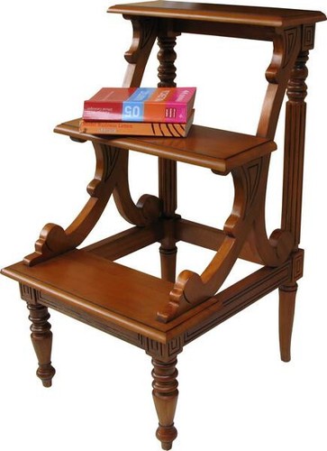 Mahogany library steps solid - mahogany,