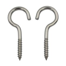 Screw In Hooks Marine Grade Stainless Steel or Zinc Plated Boat Garden Cup Hook