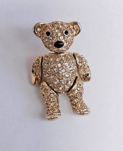 Articulated rhinestone bear - articulated,