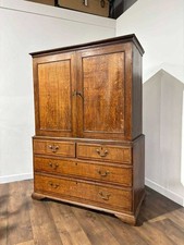George III Oak Linen Press (c. Late 18th Century)