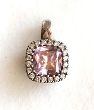 Sterling silver pink & clear