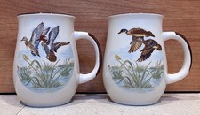 VTG Stoneware Coffee Mugs Duck