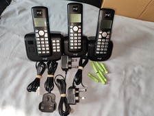 BT3560 TRIO DIGITAL CORDLESS TELEPHONE ANSWERING MACHINE, BLACK, IN GOOD COND