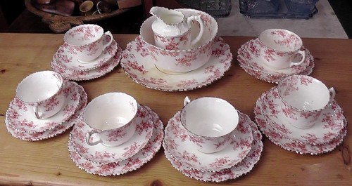 Edwardian floral tea set - edwardian,