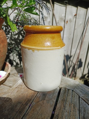Vintage stoneware salt - stoneware, glazed