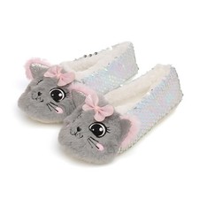 Kids Girls Grey Sequin Cat