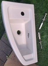 Shower Tray And Asymmetric Wash Basin , White and Unused