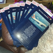 BRITISH AIRWAYS AIRBUS A320 SAFETY CARD x10 
