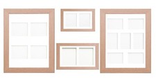 Oak Multi Aperture Photo Picture Frame & Mount With Choice Of 23 Mounts Design