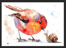 ACEO Watercolor Print Robin