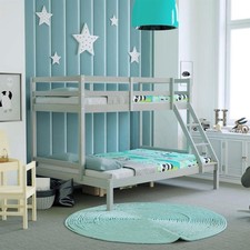 SALE Kids Triple Sleeper Bunk Bed Double Single Solid Wood Grey