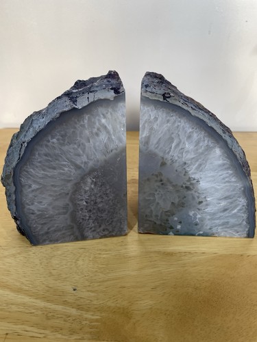 Natural agate bookend pair - natural,