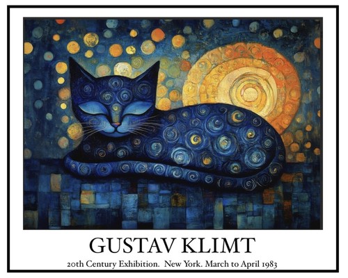 Large size gustav klimt cat - large,