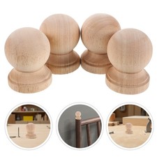 4 Pcs Wooden Bed Finials