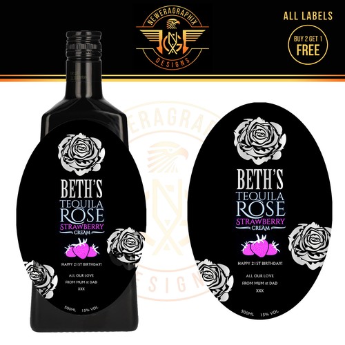 Personalised tequila rose - personalised,