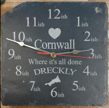 Dreckly Slate Clock - Etched