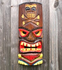 CLEARANCE 30cm Tiki Bar Wall Mask Wooden TikiBar Skull Decoration Pirate SECONDS