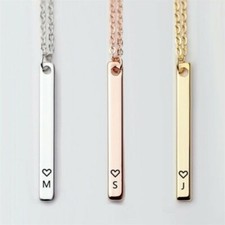 Silver Rose Gold Love Heart Initial Letter Alphabet Chain Friendship Necklace UK