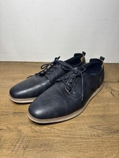 Matalan Navy PU Derby Shoes Smart Casual Wedding Interview Lace Up