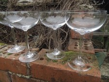 4 x  DARTINGTON  CHAMPAGNE SAUCERS COUPES COCKTAIL GLASSES , 16.5CM HIGH  .