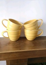 Four Ann-Carin Wiktorsson For Hoganas Keramik Java Yellow Coffee Cups