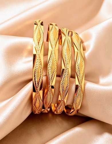 Ethnic bangles 22k gold plated - bangles,