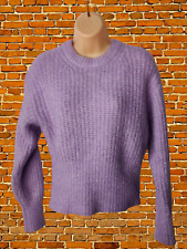 ZARA LILAC JUMPER SMALL WOOL ALPACA WOMENS ROUND NECK PULLOVER SWEATER KNIT TOP