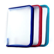 A4 Clear Wallet Zip Folder School Office File Case Envelope Document Zippy Bag