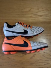 Nike Tiempo Rio II Football Boots Orange Light Grey UK 5.5 EU 38.5 Used