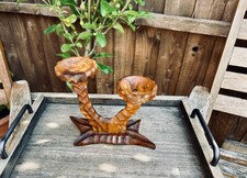 Vintage Wooden Twin Candle