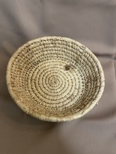 VINTAGE LARGE WOVEN WICKER BASKET BOWL RATTAN WALL SCANDI BOHO MOROCCAN