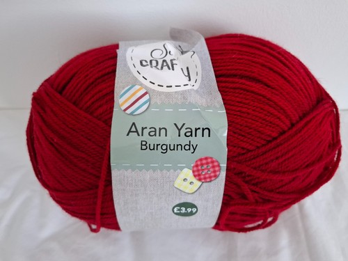 400g burgundy aran - 1,