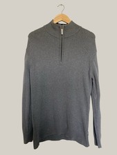 Musto Jumper Men's Zip Neck Long Sleeve Grey - Size Large (PTP 23")