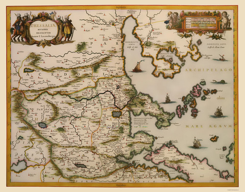Historic map greece - historic,