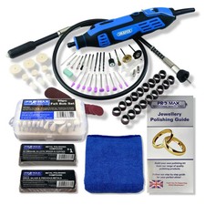 Rotary Hobby Tool Draper 180W & Felt Jewellery Craft Metal Polishing Kit Pro-Max