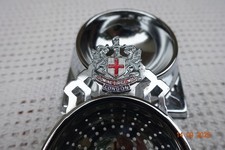 Tea strainer and drip stand - 'Domine Dirige Nos', 'London', Made in England