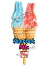 Ice cream van sticker Sherbet Mix Twin Cone whippy trailer cafe shop decals