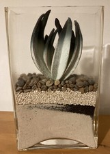 VINTAGE FAUX CACTUS SAND FLOWER VASE DESERT SCENE  - Next Vase