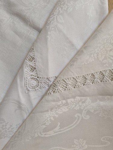 Antique linen damask napkins - antique,