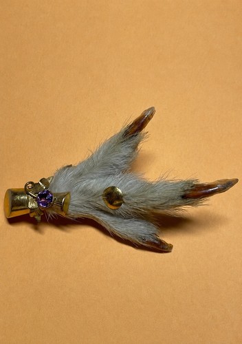 Grouse foot amethyst kilt pin - foot,
