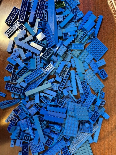 Blue lego building bricks - building,