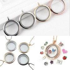 Locket pendant necklace - necklace, round