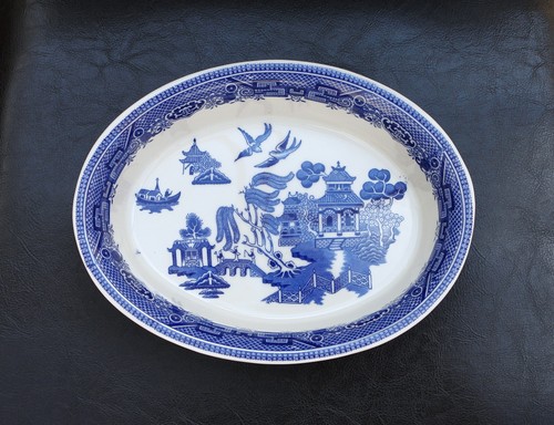Blue and white willow pattern - willow,