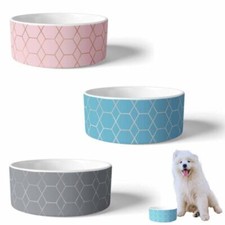 DOG BOWLS CERAMIC FOILED Pet Puppies Cats Food Water Feeding Dish Gift G6503 UK