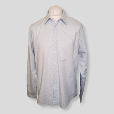 Pringle Shirt Mens Size L 16 ½ Blue Long Sleeve Polka Dot Pattern Pringle Shirt
