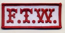 OUTLAW BIKER GANG HOG BIKER RIDER 1%er biker outlaw PATCH: FTW Fu k The World