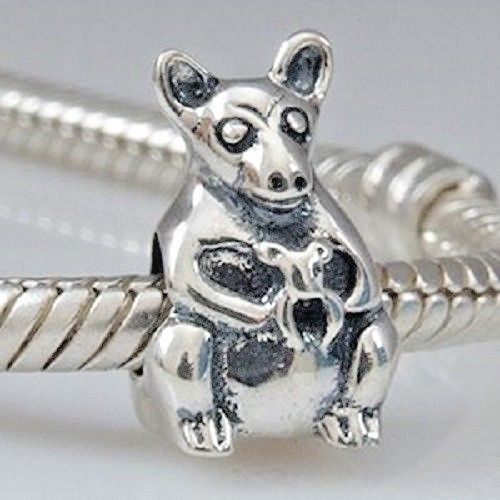 Kangaroo charm bead 925 - charm,