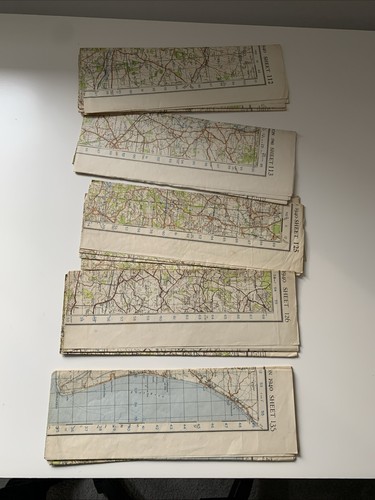 Vintage ordnance survey war - 5x,