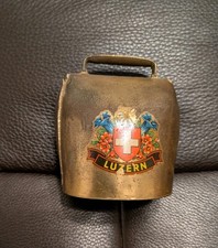 Vintage Swiss Brass Cowbell – Souvenir of Lucerne