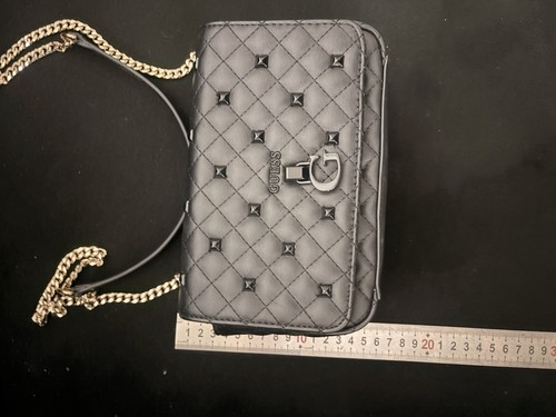 Guess black quilted crossbody - guess,